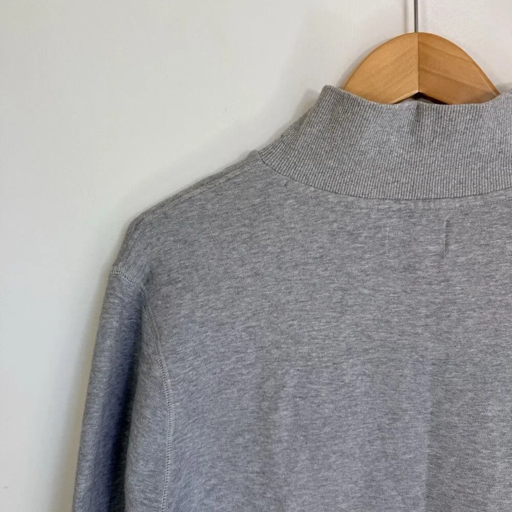 Peter Werth London 1/4 Zip 'Queens' Sweatshirt Gray Casual Jersey 100% Cotton S